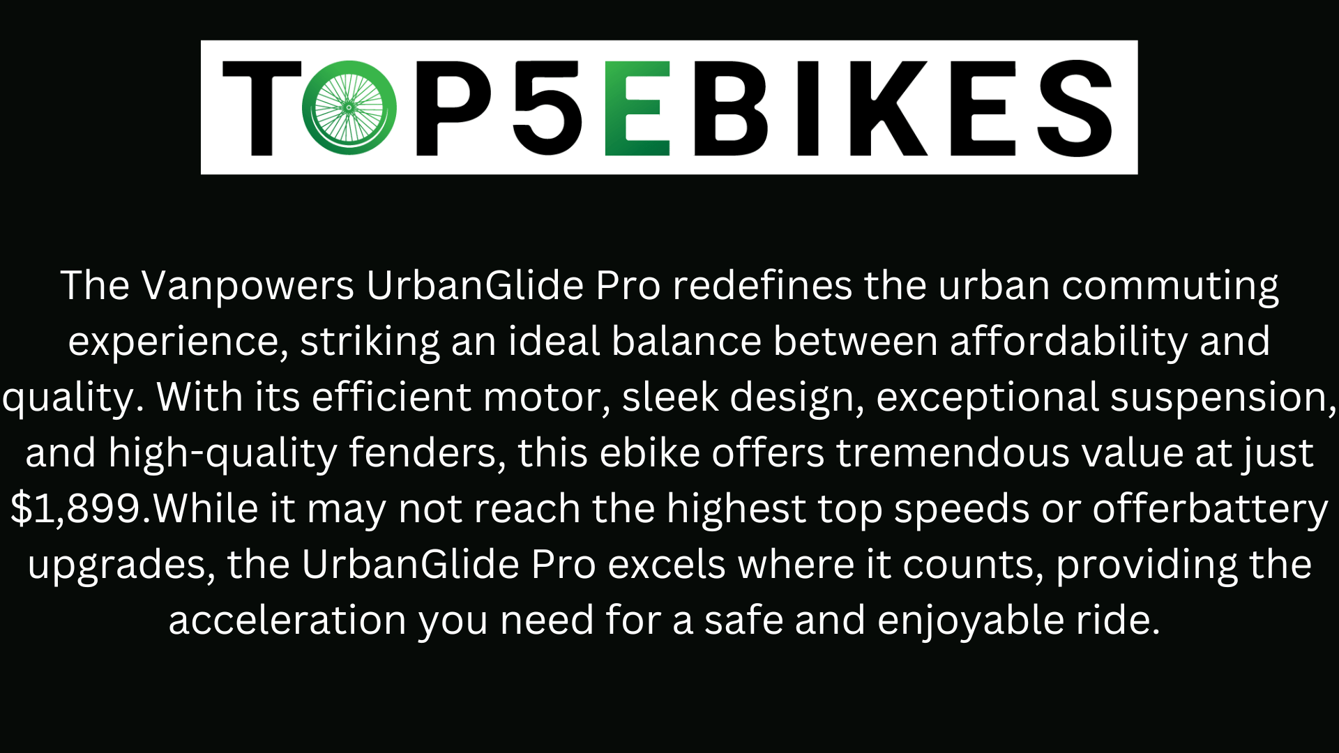 Review :Vanpowers UrbanGlide Pro Ebike: Elevating Your Urban Commute - VANPOWERS LTD